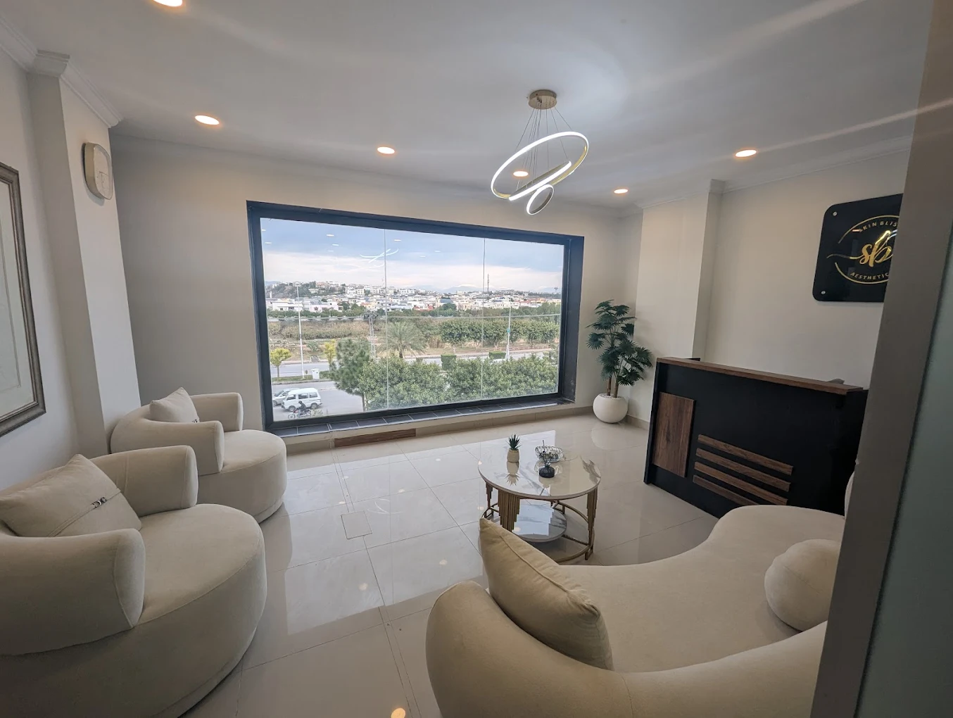 Skin Bliss Islamabad Clinic — Premium waiting lounge